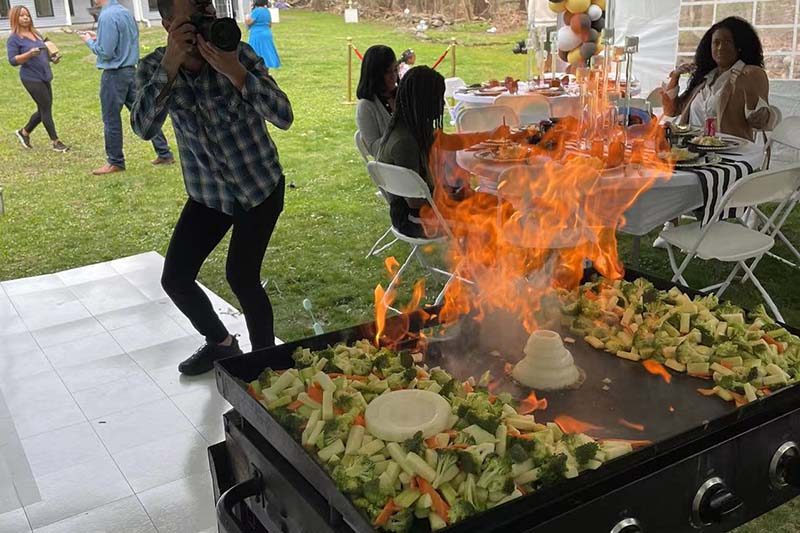 Hibachi Family excitement backyard experience